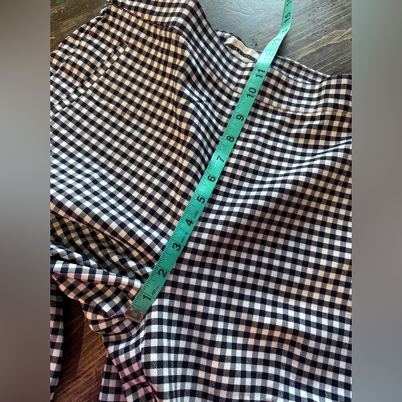 JULES& LEOPOLD Black& White Checkered Pants- pull on kick flare fun& flattering - Picture 5 of 9